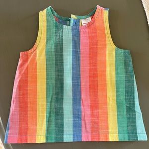 Hanna Andersson rainbow linen swing back tank top, size 5T